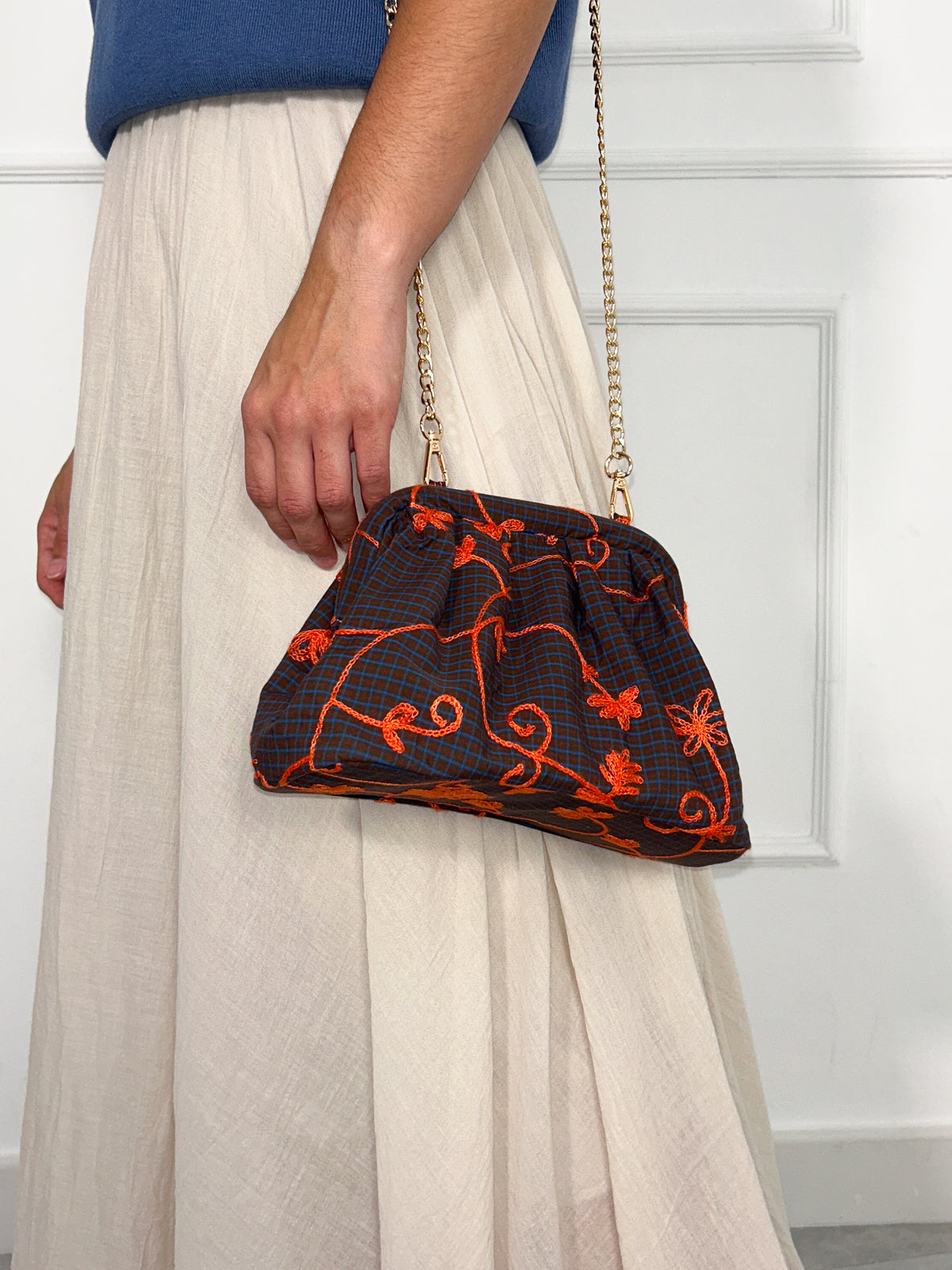 Bolso de Cuadros con Asa de Cadena | Gotemburgo