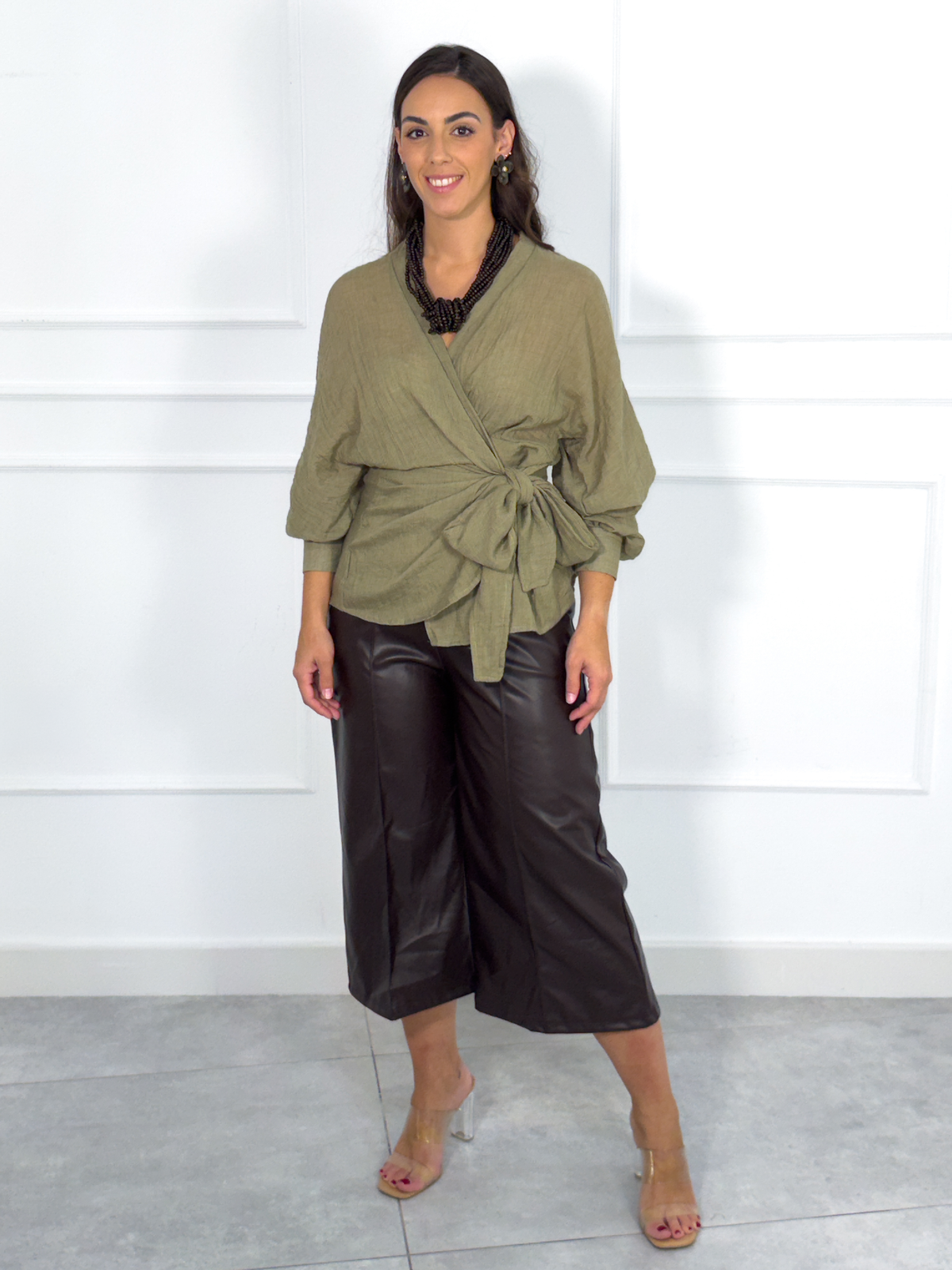 Camisa | Lino - Verde con Pantalón | Lecce
