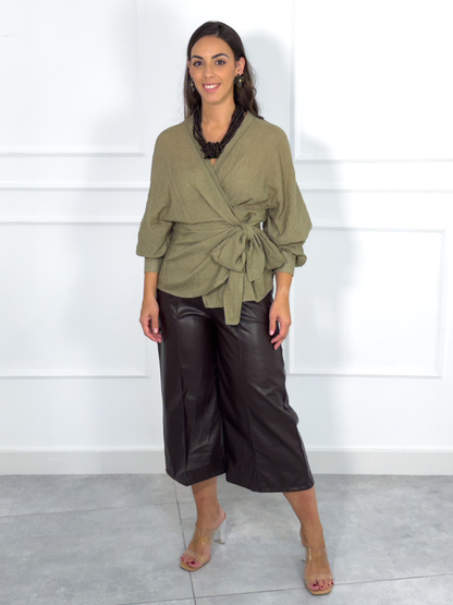 Camisa | Lino - Verde con Pantalón | Lecce