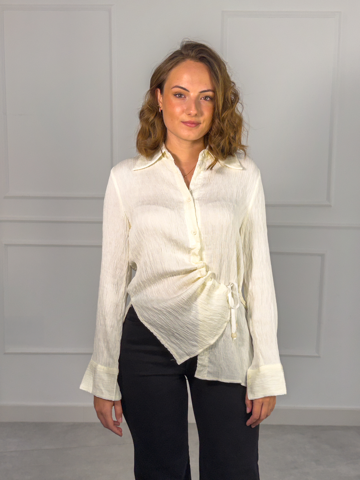 Camisa Fruncida con Lazada | Toscana