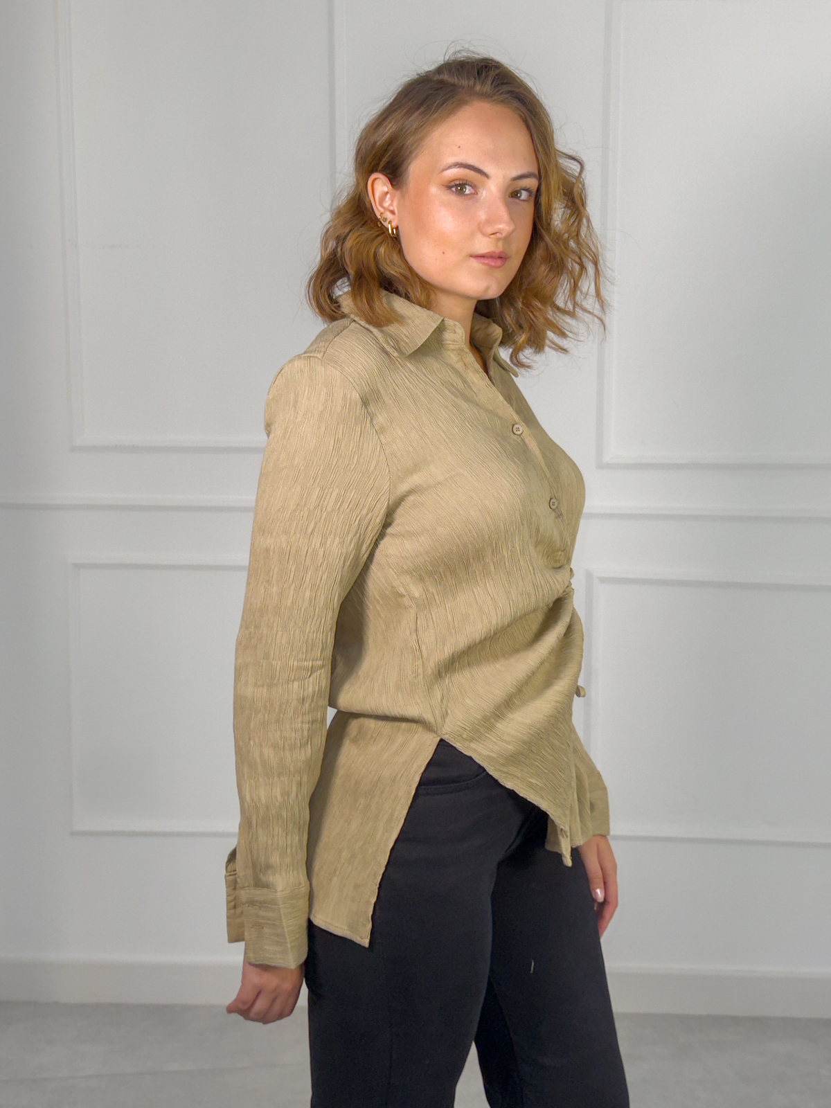 Camisa Fruncida con Lazada | Toscana