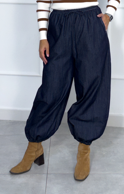 Pantalón Bombacho Vaquero Azul Marino | Asturias