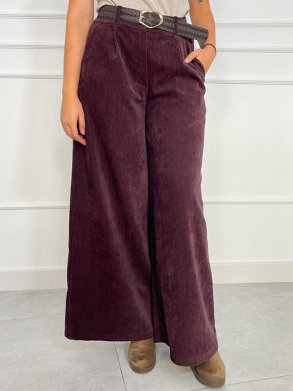 Pantalón Ancho de Pinzas de Tiro Alto | Zagreb