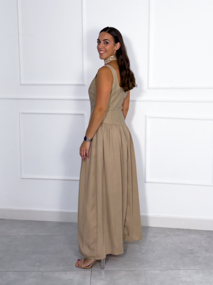 Vestido Fluido Beige | Brescia